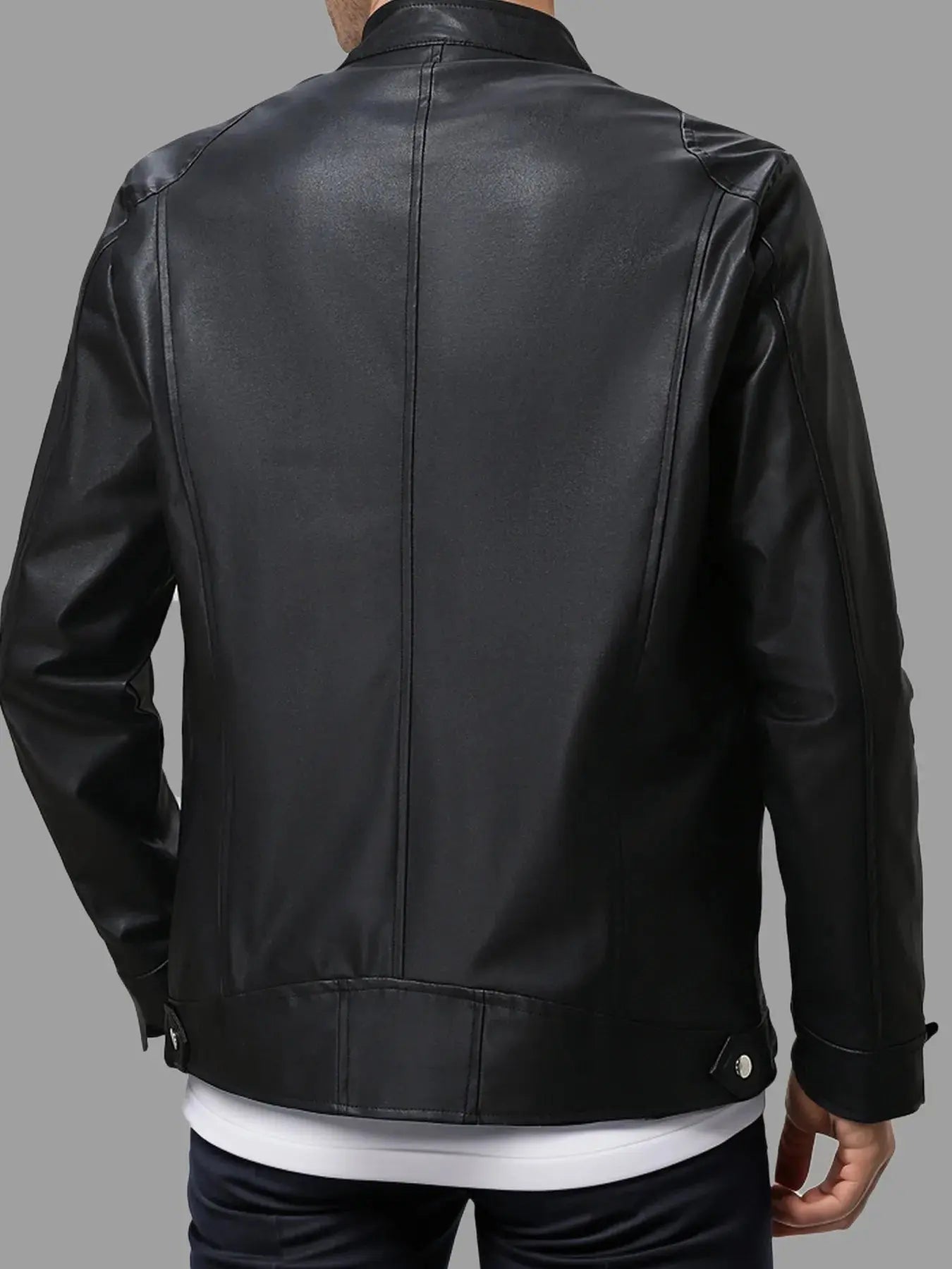 Men's Full Size Zip Up Leather Jacket Plus Size Simply Love