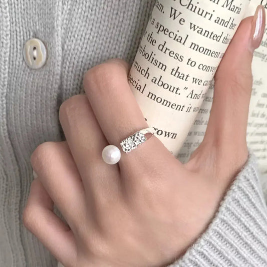 Pearl 925 Sterling Silver Open Ring Simply Love