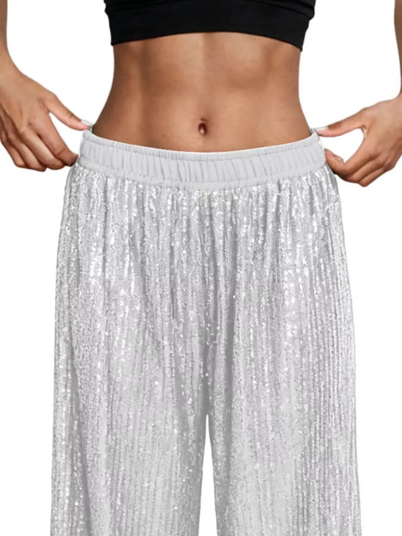 Sequin Wide-Leg Pants Simply Love