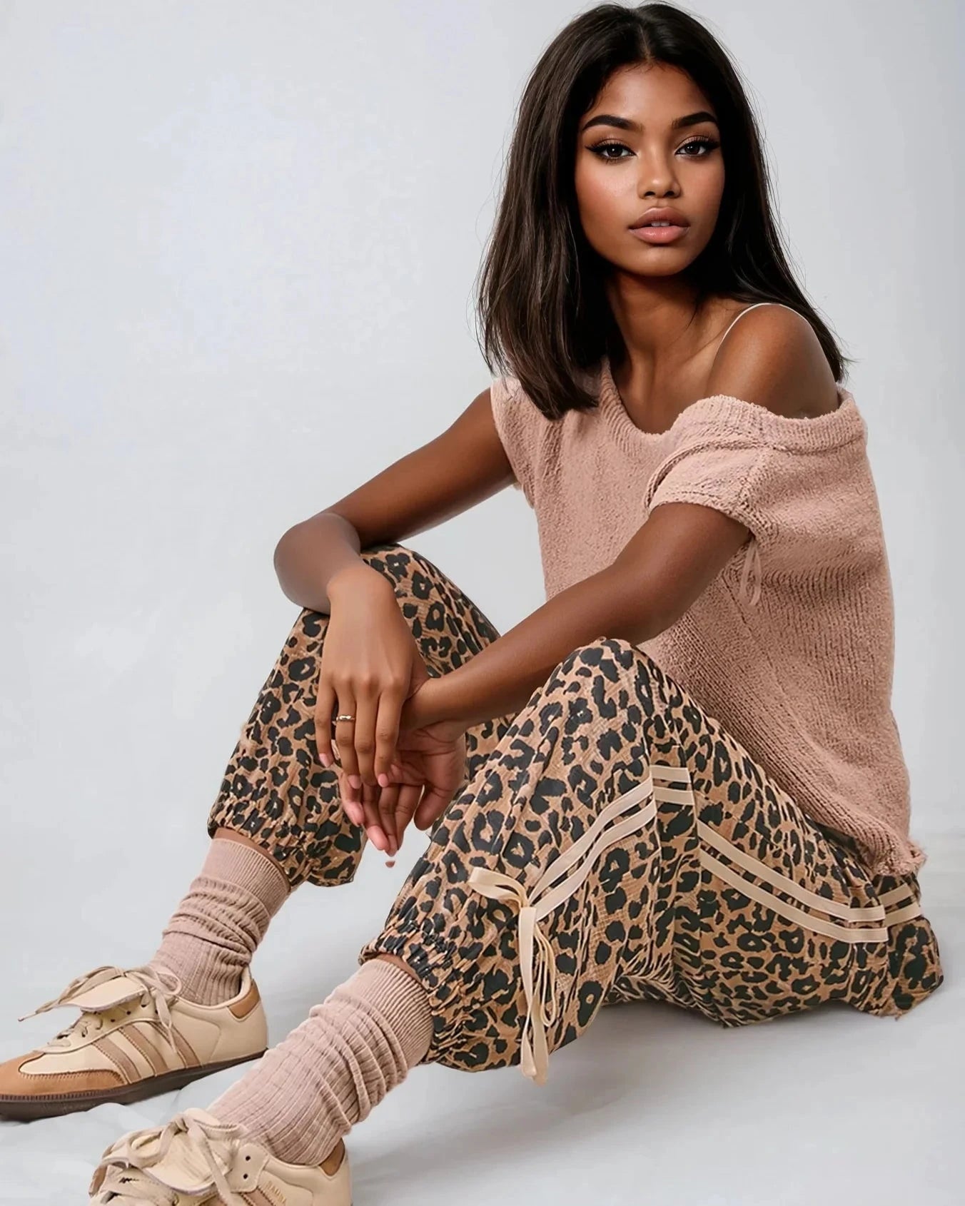 Wild Prowess Leopard Luxe Waffle Knit Joggers For Lounging Fitkitty Culture Athleisure Wear, Yoga Wear & Women's Clothing