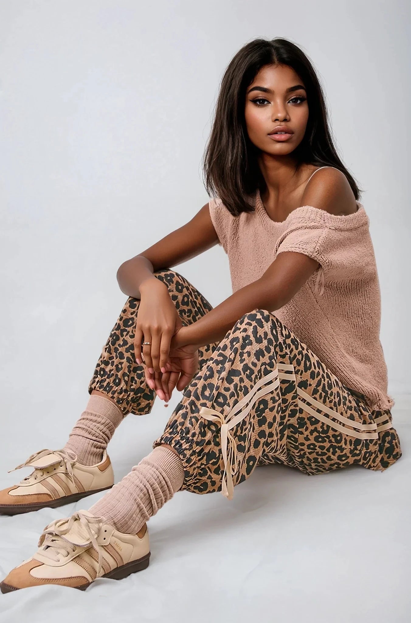 Wild Prowess Leopard Luxe Waffle Knit Joggers For Lounging Fitkitty Culture Athleisure Wear, Yoga Wear & Women's Clothing