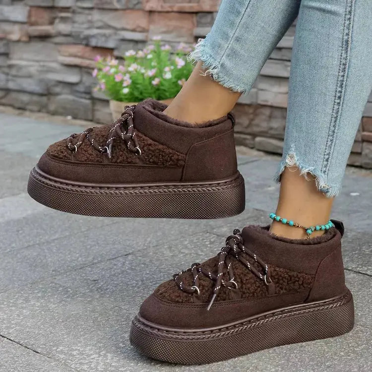 Cozy Plush Lined Lace-Up Platform Winter Boots Simply Love