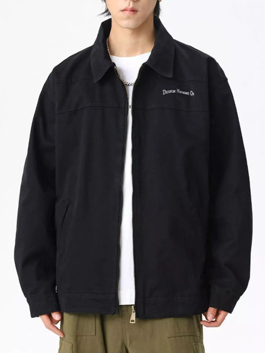 Mens Black Plus Size Casual Zip Up Jacket Polyester With Pockets Simply Love
