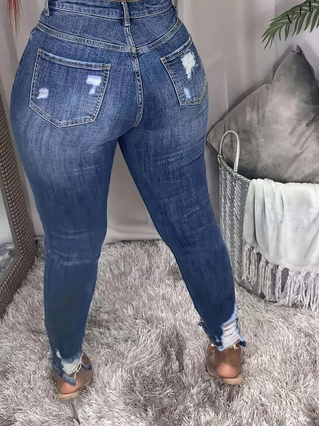 Plus Size Slim Fit Distressed Jeans Simply Love
