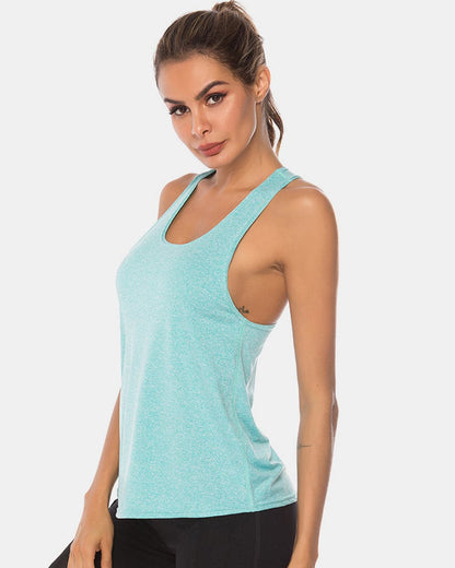 Full Size Scoop Neck Wide Strap Active Tank.