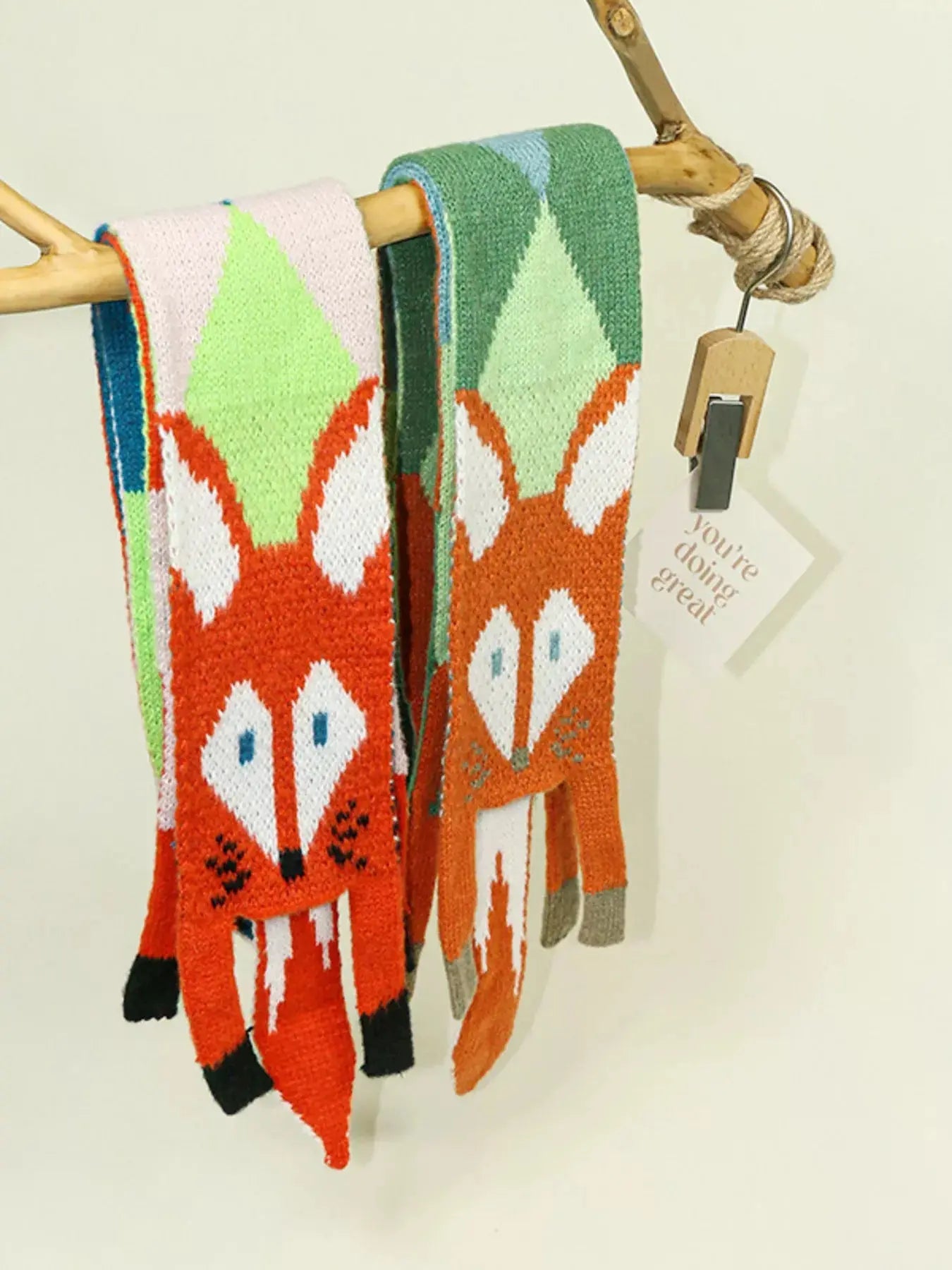 Knitted Fox Pattern Scarf Simply Love