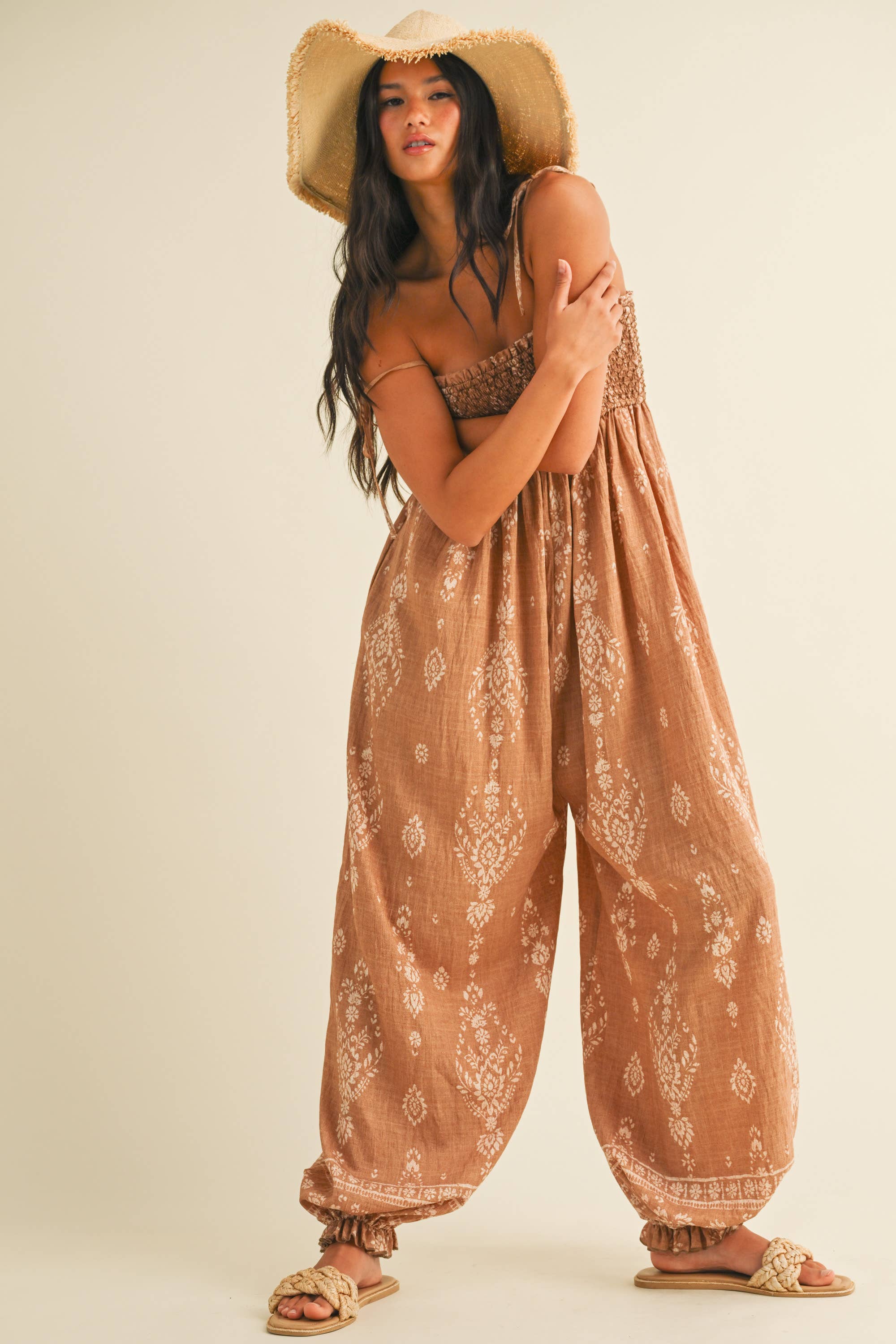 Wildflower Dreams Balloon Jumpsuit Boho Summer Style Fitkitty Culture Athleisure Wear, Yoga Wear & Women's Clothing