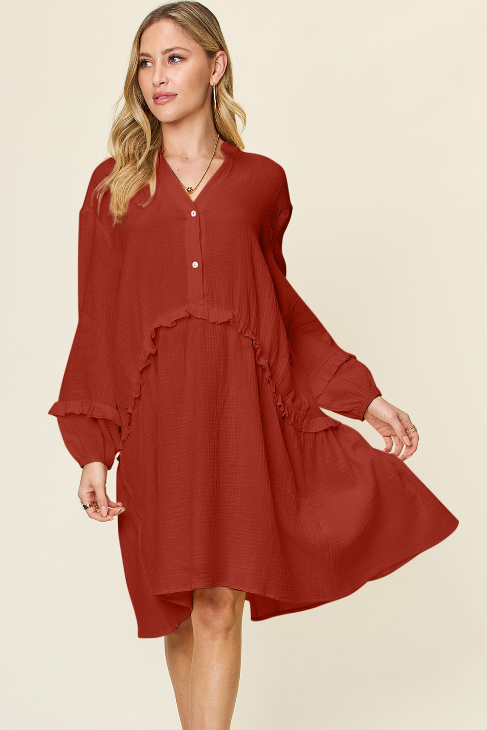 Double Take: Ruffle Trim Dress