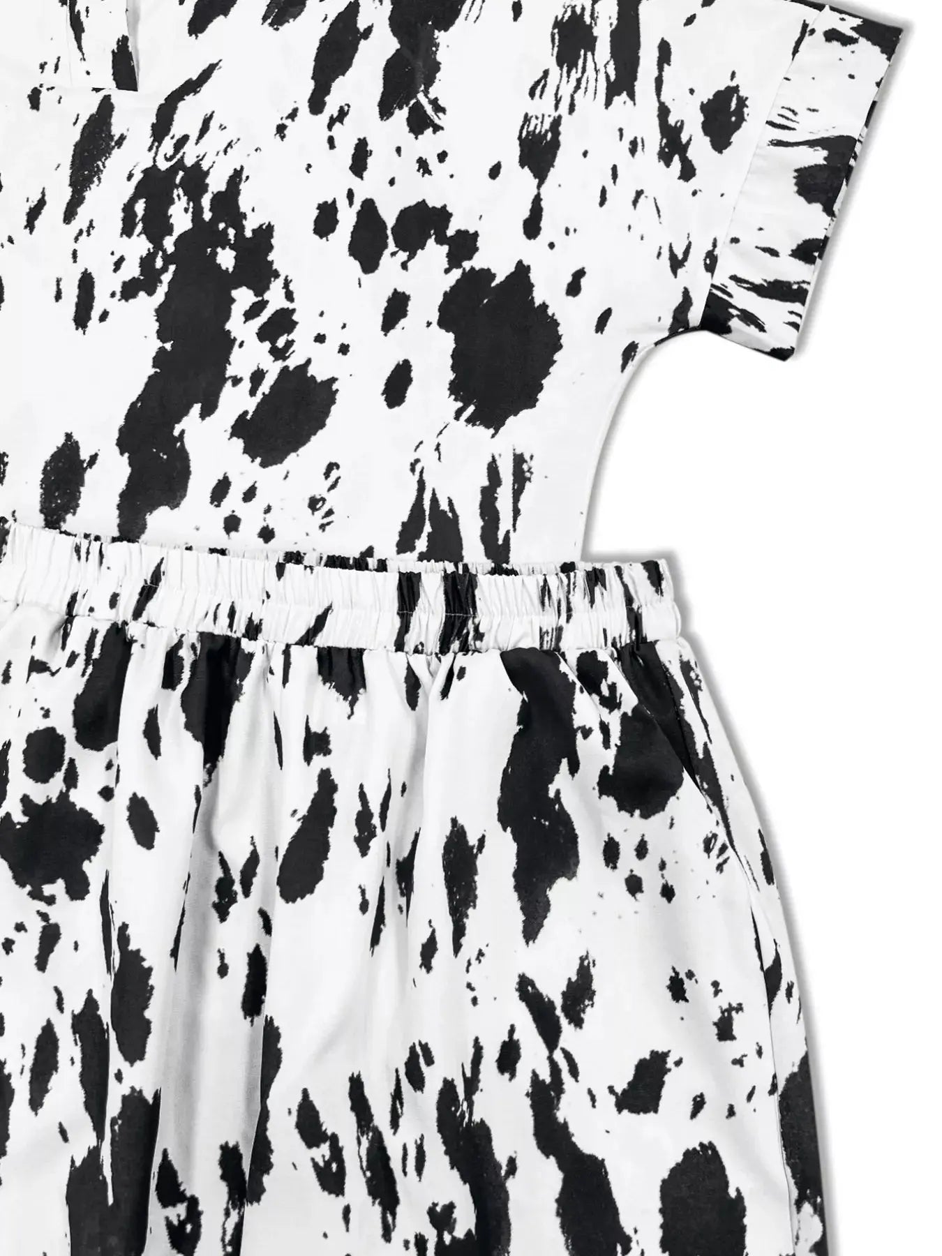 Cow Print Relaxed Fit Top And Wide Leg Pants Set Two Piece Simply Love