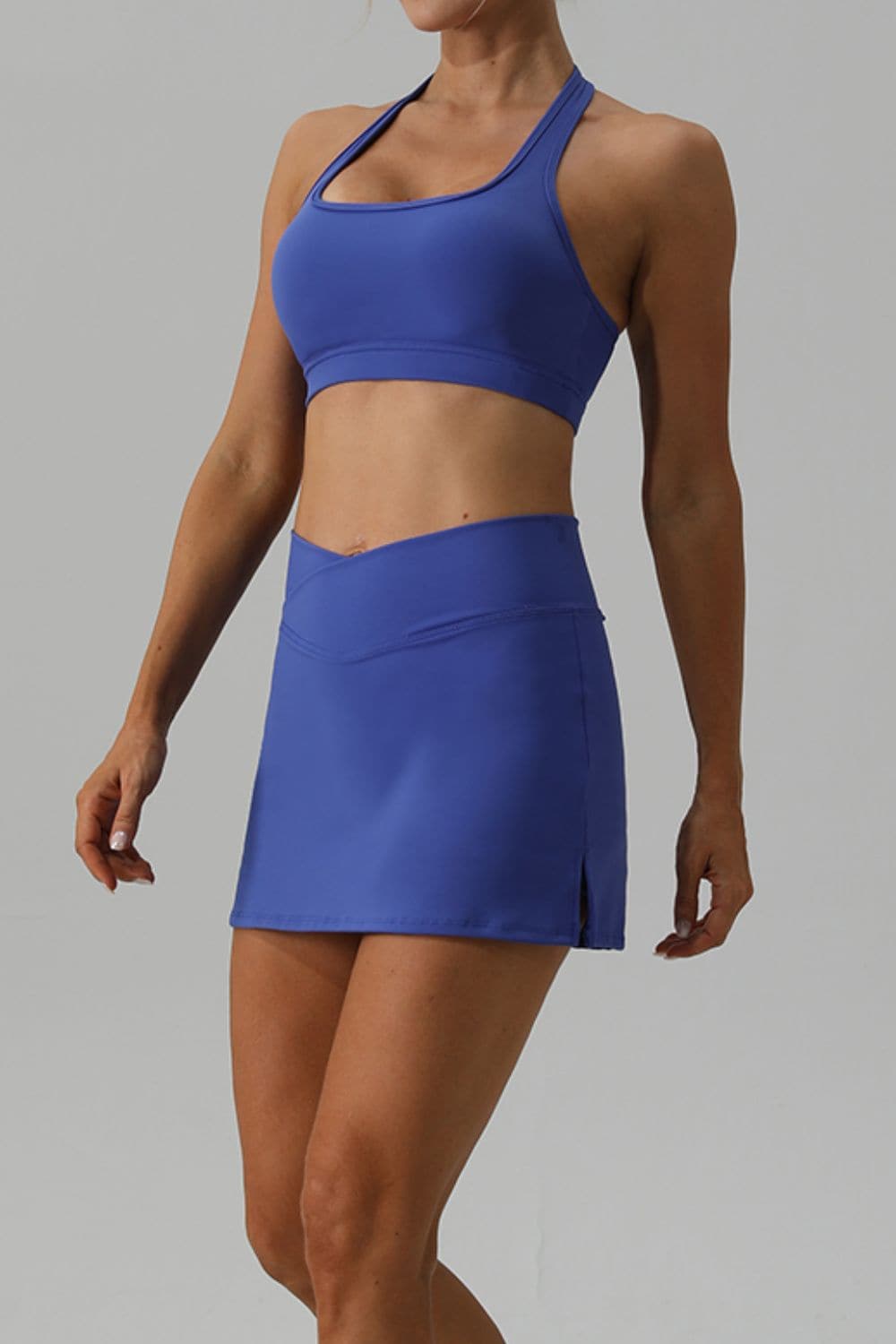 Halter Neck Tank and Slit Skirt Active Set.