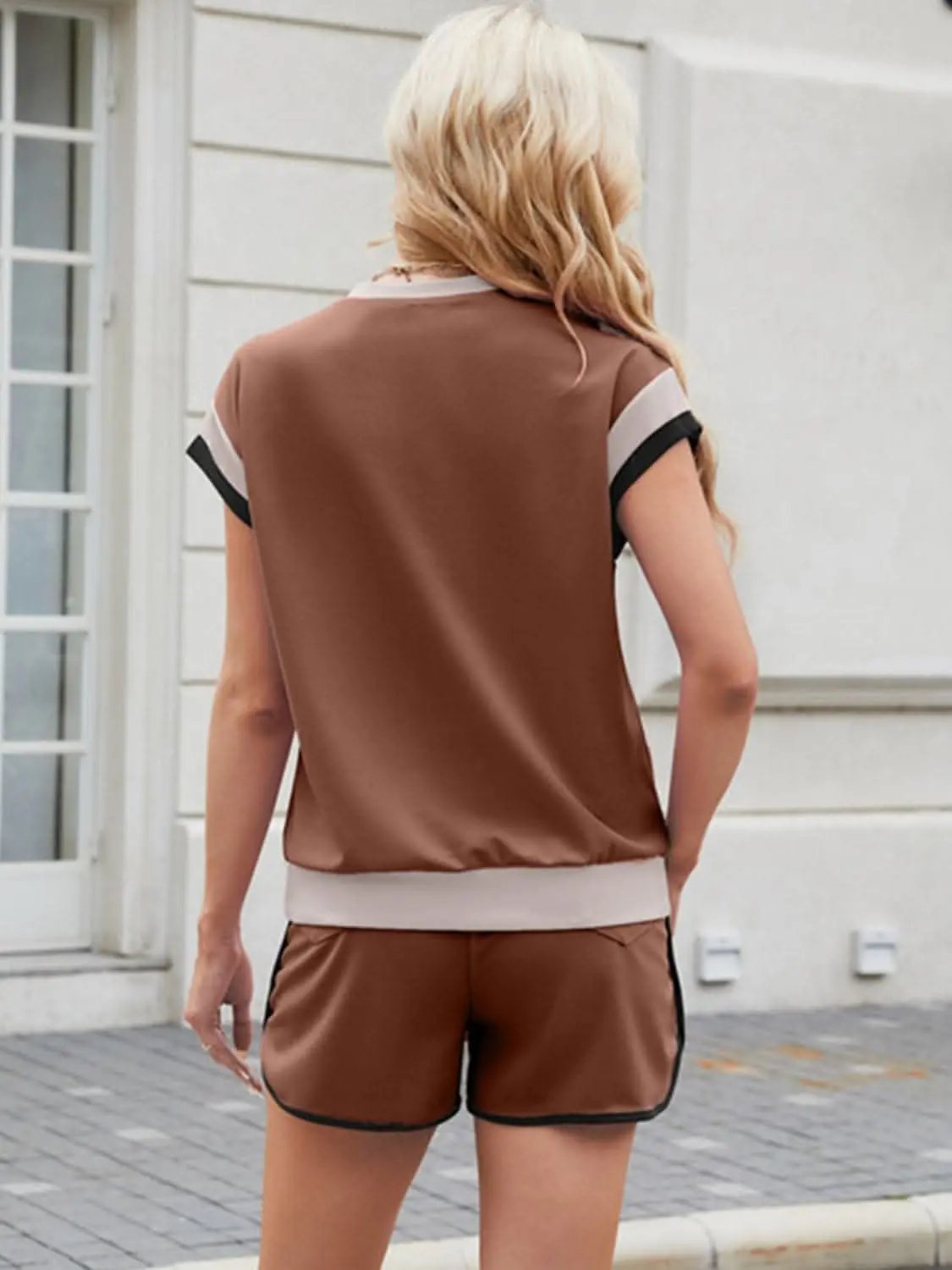 Stylish Two-Piece Top and Shorts Set - Love Salve 