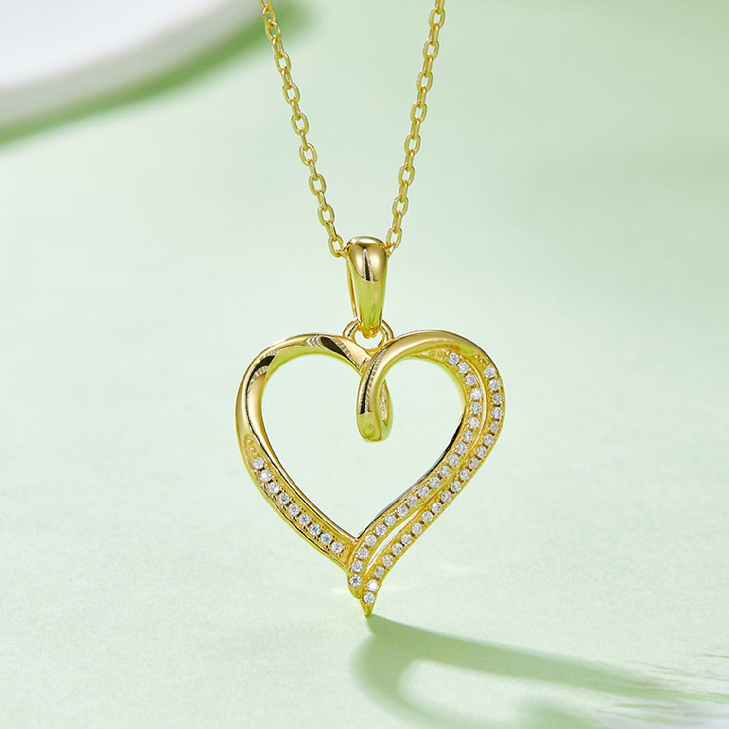 Moissanite 925 Sterling Silver Heart Shape Necklace.