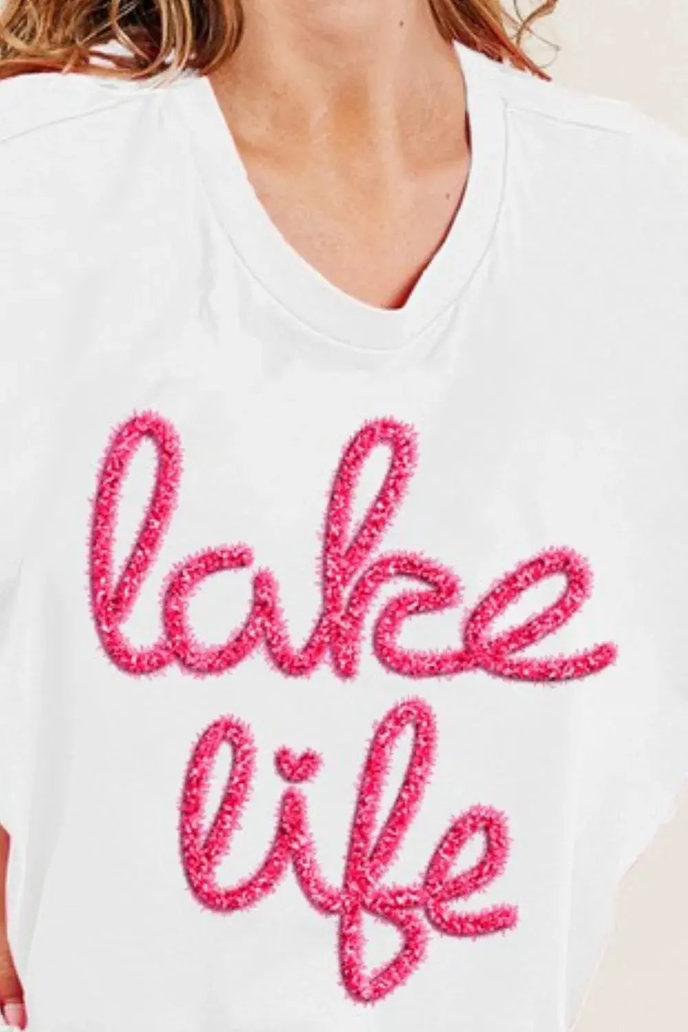 BiBi Metallic Letter Short Dolman Sleeve Top - Love Salve 