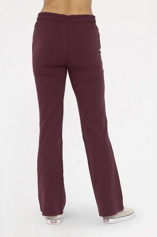 Relaxed Fit Drawstring Flare Leg Pants