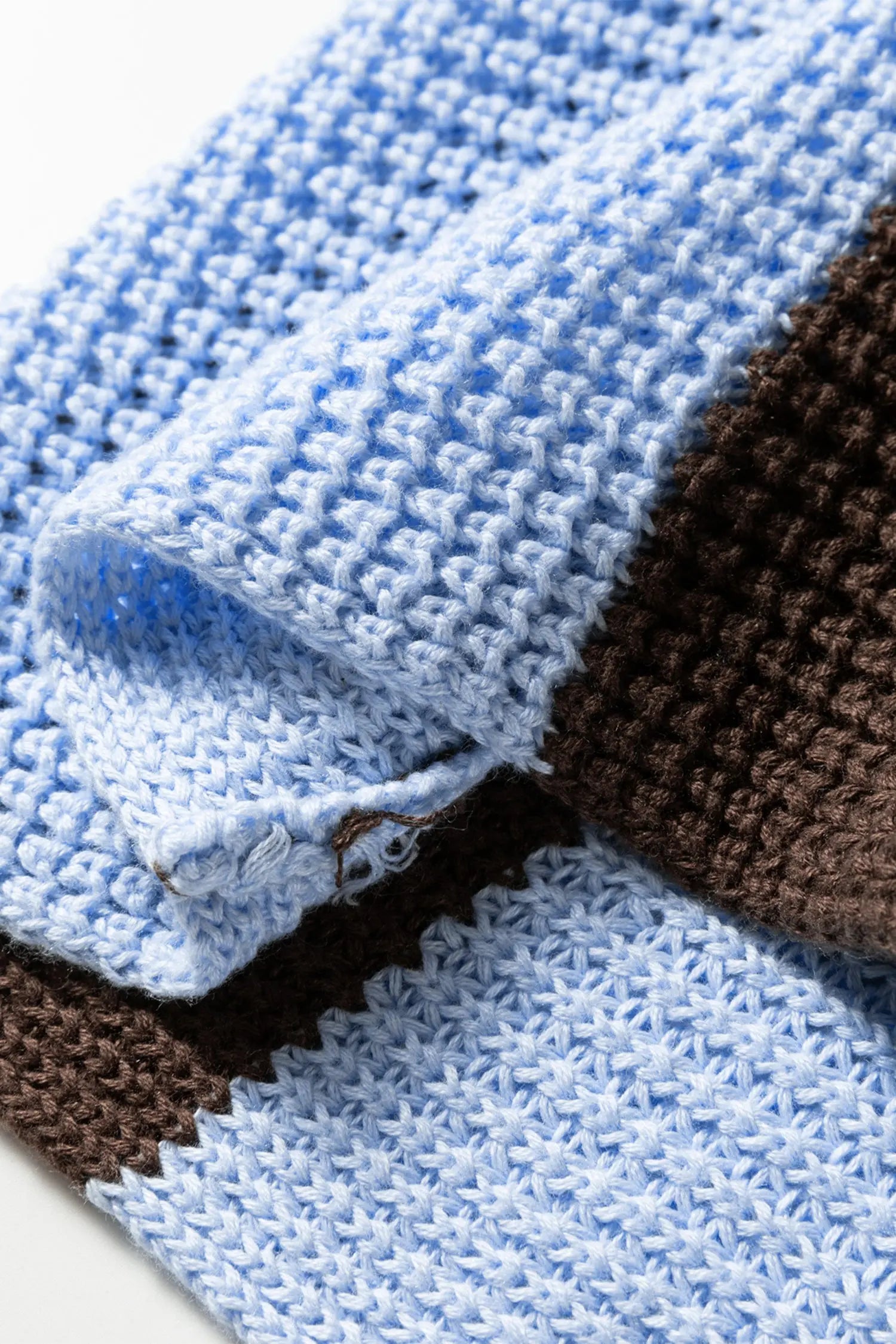 Myosotis Striped Color Block Thermal Textured Knit Drop Shoulder Sweater Dear-Lover Dropshipping