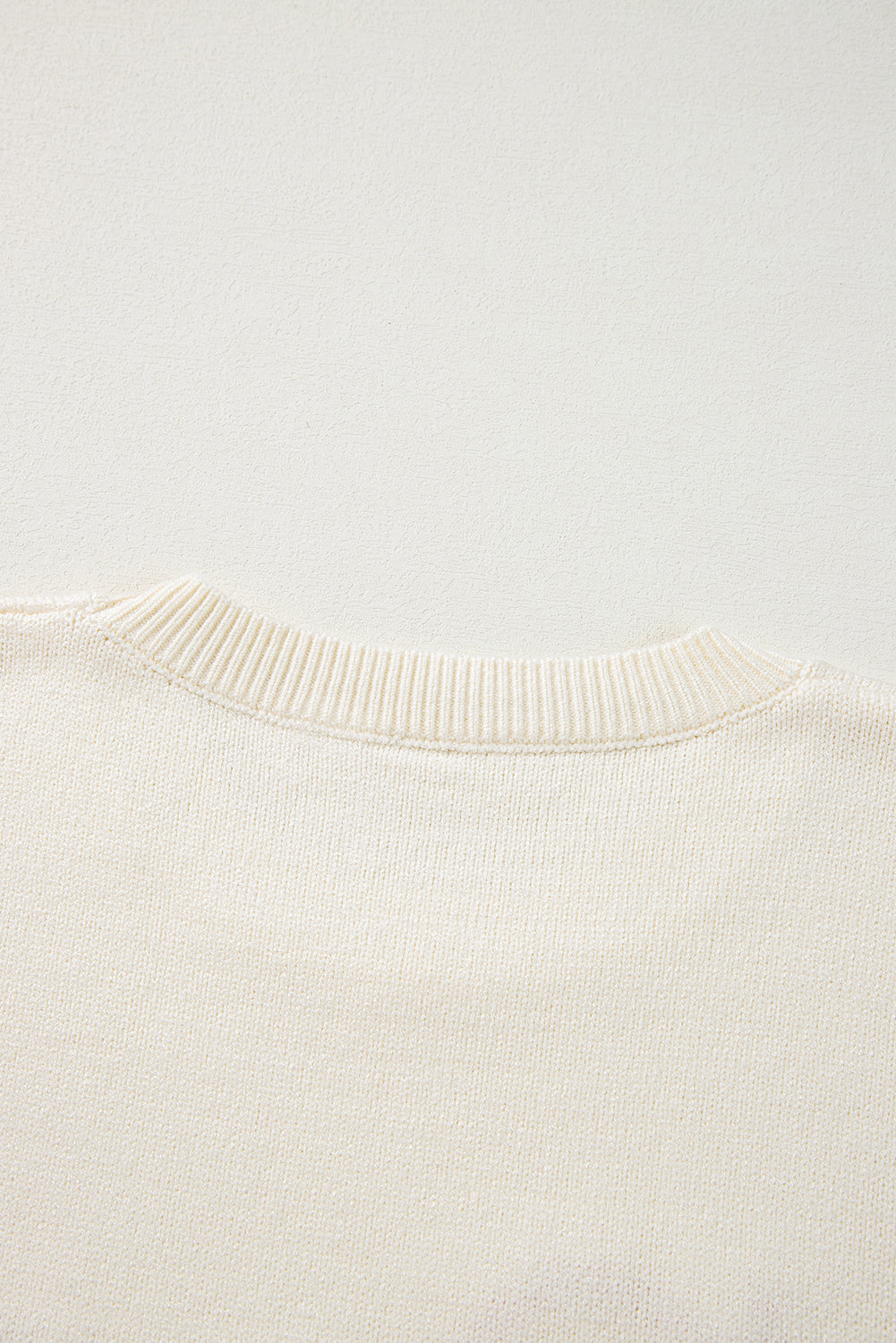 Cozy apricot "Boo" ribbed edge drop shoulder sweater