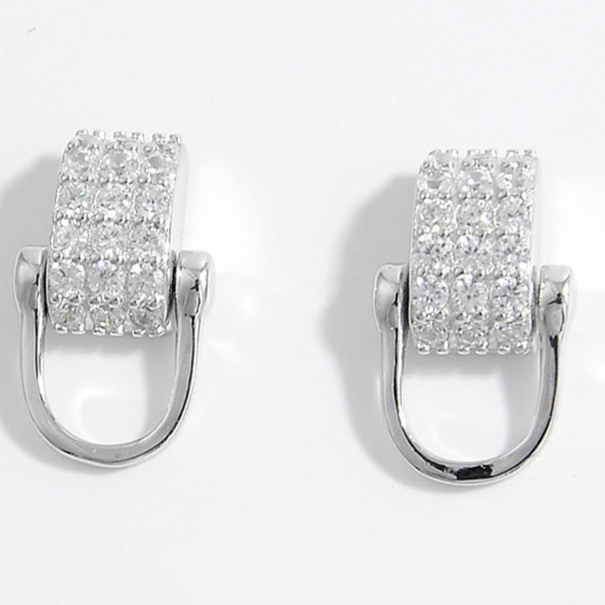 925 Sterling Silver Inlaid Zircon Earrings.