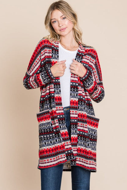 Geometric cardigan with pockets