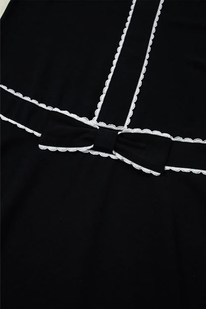 Simply Love: Scallop Trim Bow Dress