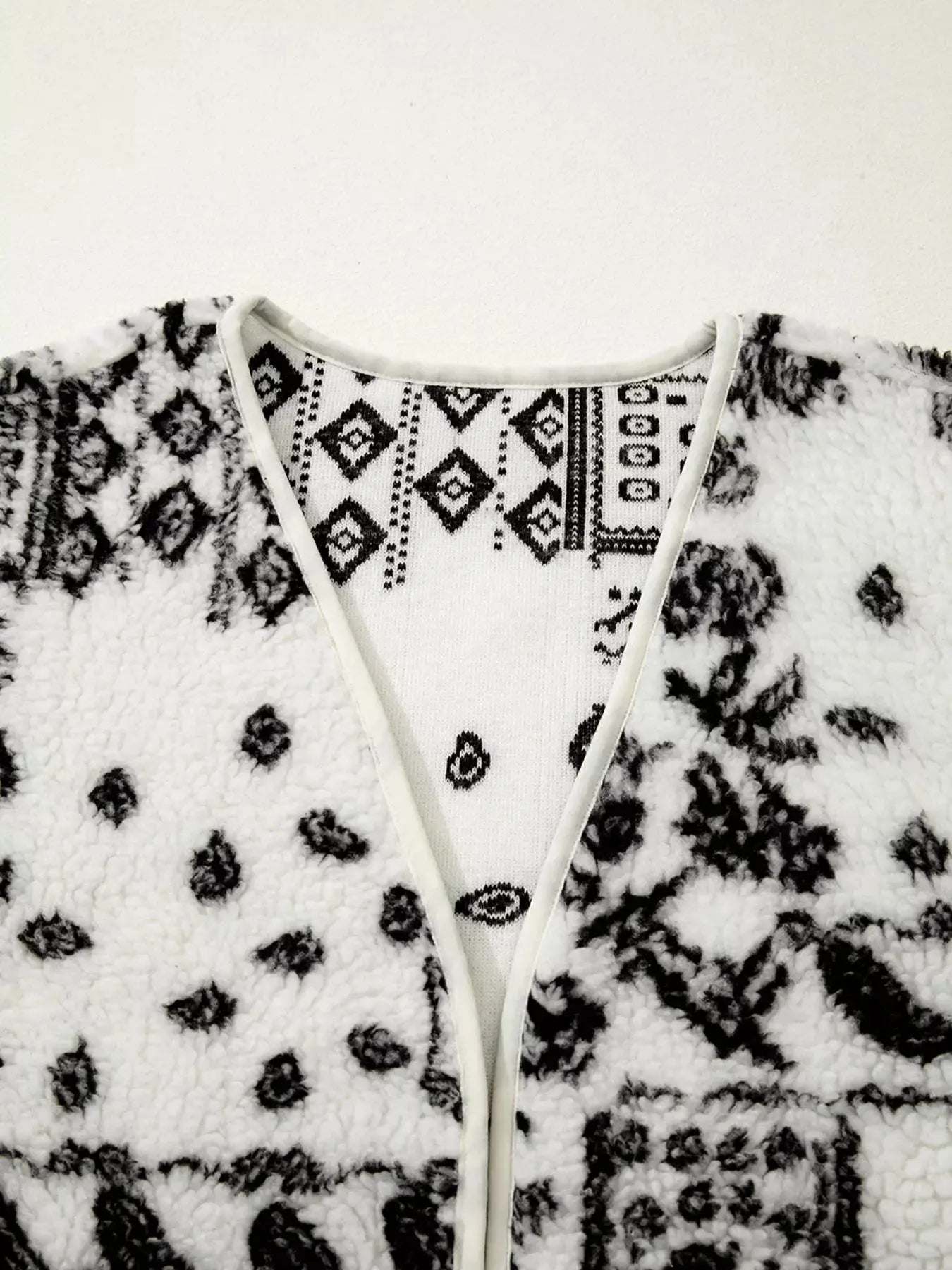 Sherpa Paisley Print Pocketed Western Fashion Vest Jacket Simply Love