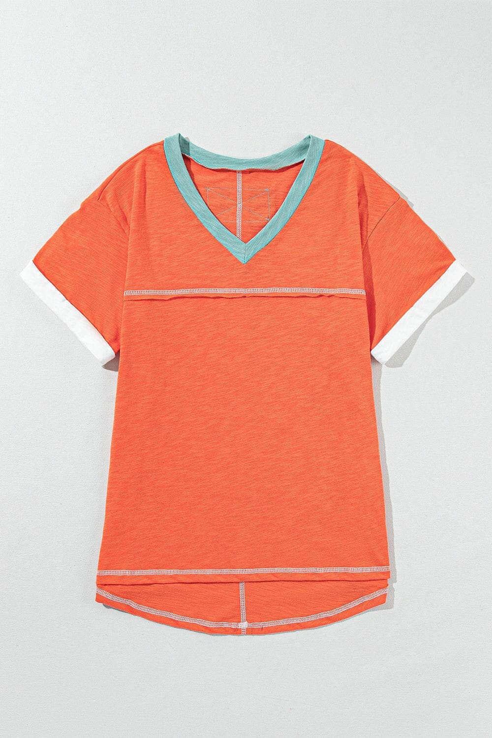 Color Block V-Neck Short Sleeve T-ShirtColor Block V-Neck Short Sleeve T-Shirt

Upgrade your casual wardrobe with our Color Block V-Neck Short Sleeve T-Shirt. This modern take on a classic tee offers a stLove Salve -Neck Short SleeveT-Shirts