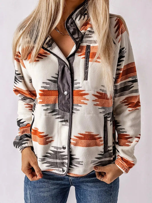 Geometric Snap Down Jacket Simply Love