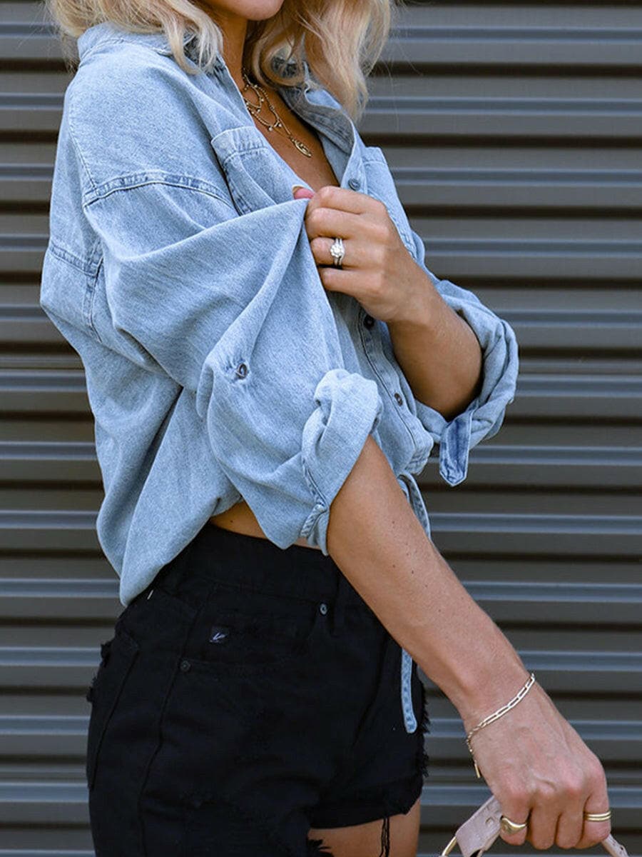 Tie Detail Denim Top.