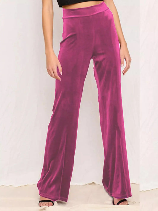 Full Size Velvet Wide Leg Pants Plus Size Simply Love