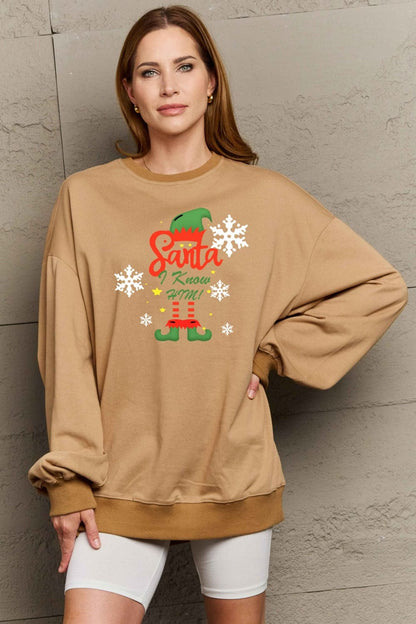 Simply Love Full Size Graphic Round Neck Sweatshirt.