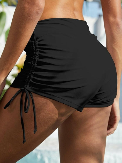 Drawstring Mid-Rise Waist Swim Shorts.