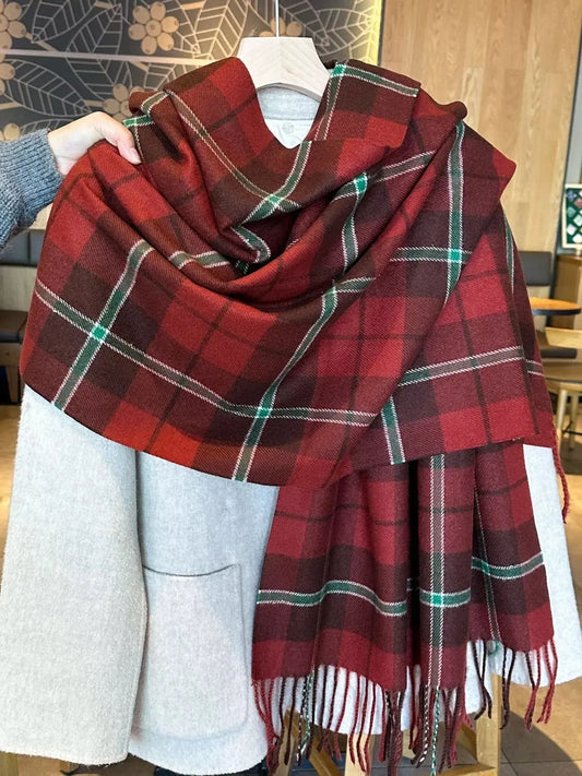 Classic Plaid Fringe Scarf Simply Love