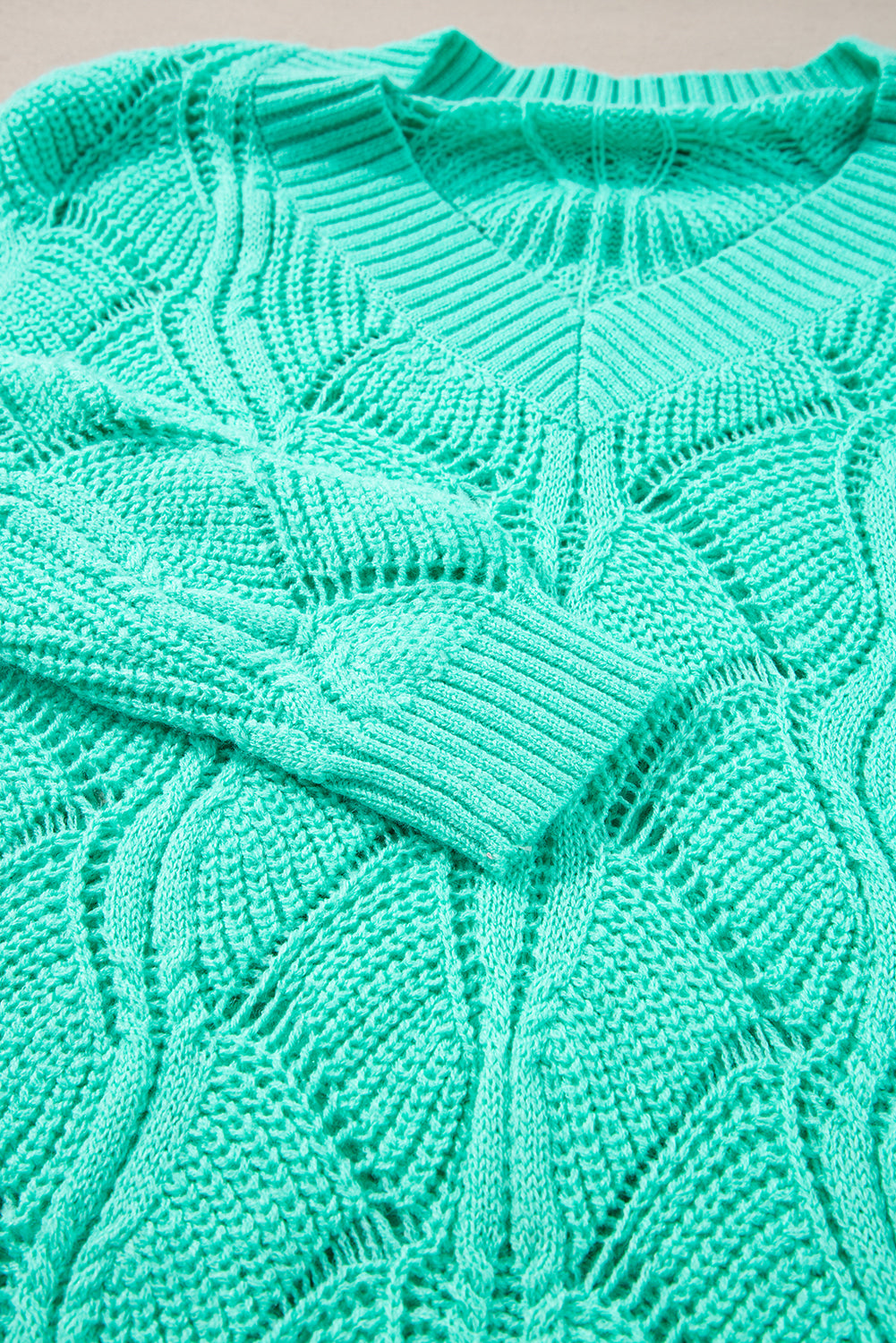 Chic mint green knit sweater