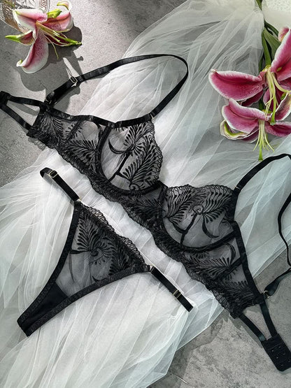 Elegant Essence Embroidery Lingerie Set for Luxurious Comfort