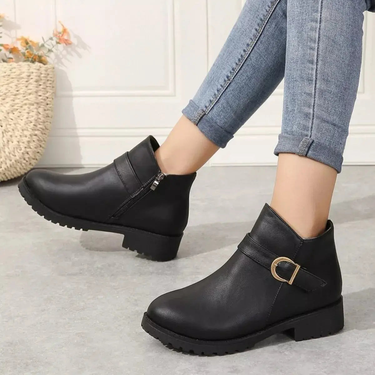 Buckle Accent Ankle Boots Simply Love