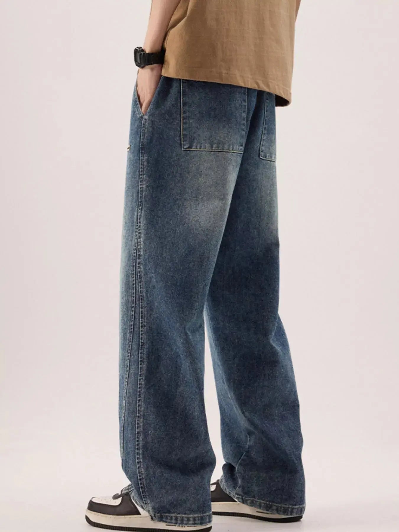 Men's Plus Size Vintage Wash Loose Fit Jeans Simply Love