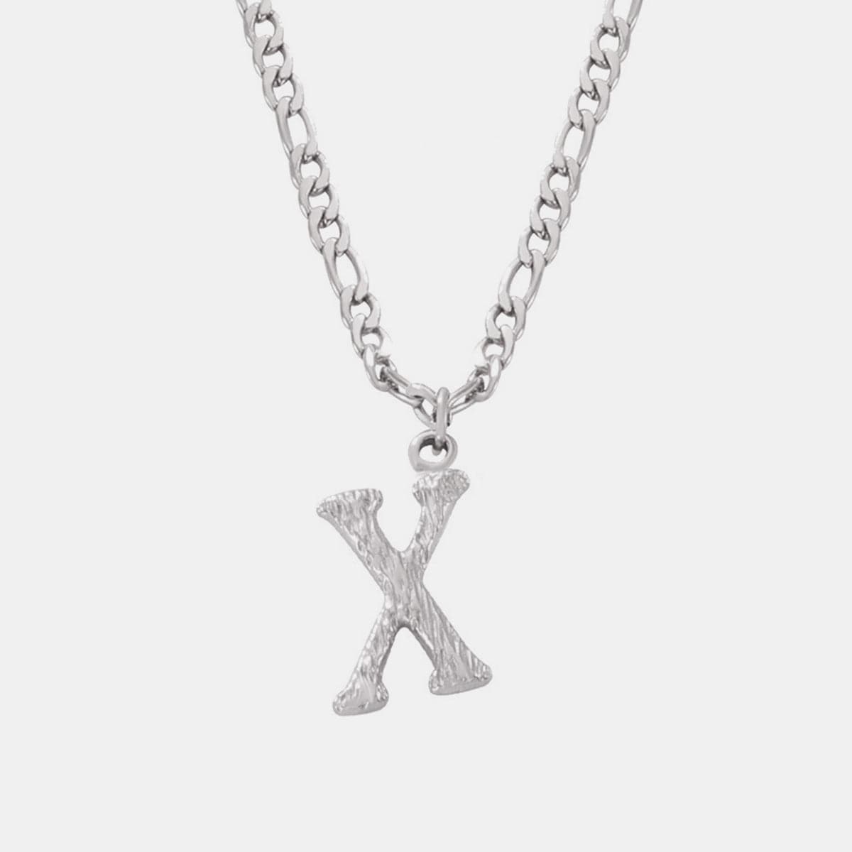 Titanium Steel Letter Pendant Necklace.