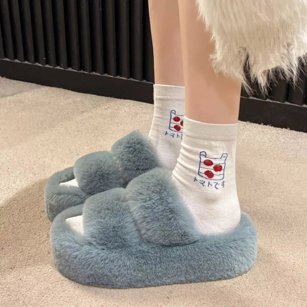 Fuzzy Open Toe Slippers Simply Love