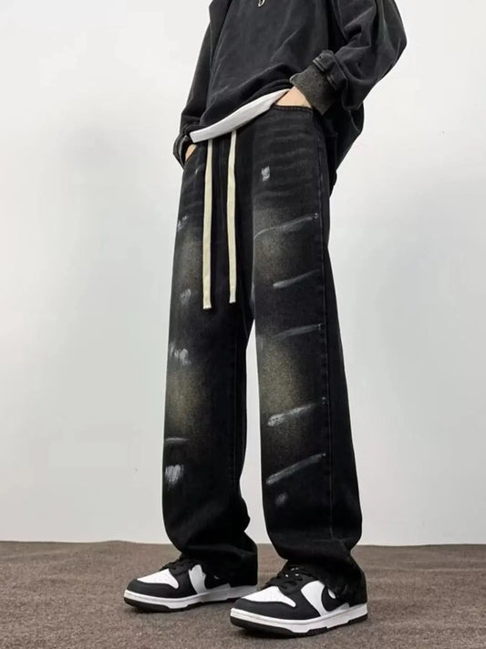 Men's Full Size Wash Wide-Leg Jeans Plus Size Simply Love