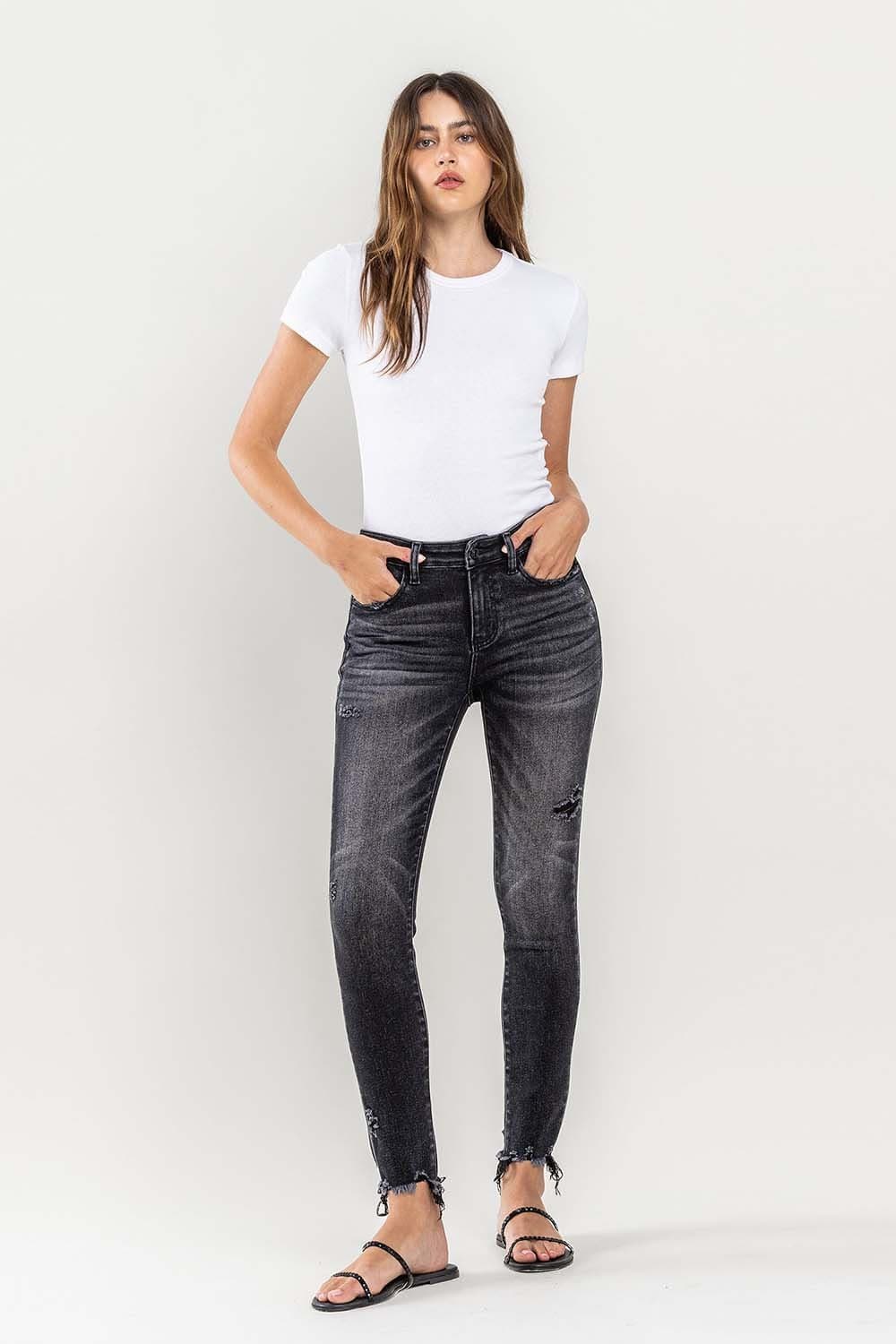 Lovervet Raw Hem Cropped Skinny Jeans.