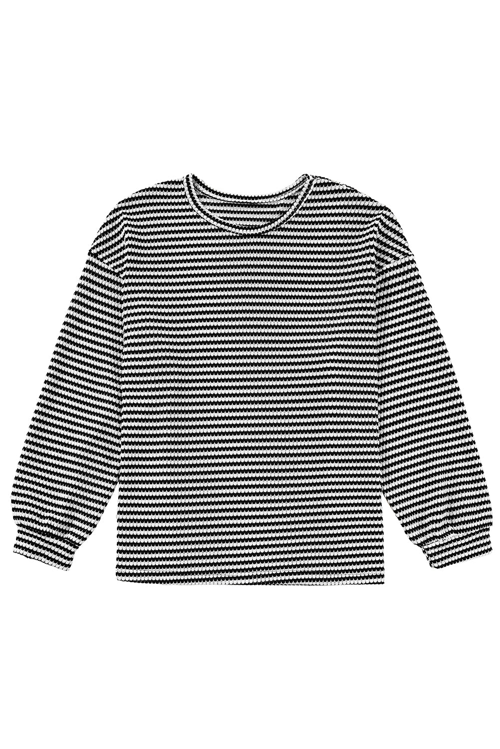 Chic plus size black striped tee