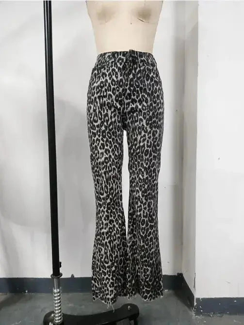 Leopard print high waist pants Miss Sparkling