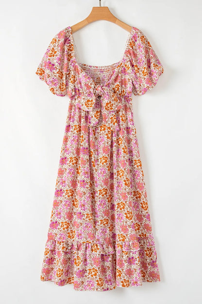 Simply Love: Knotted Ruffle Midi Dress