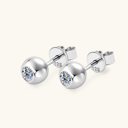 Moissanite 925 Sterling Silver Stud Earrings.