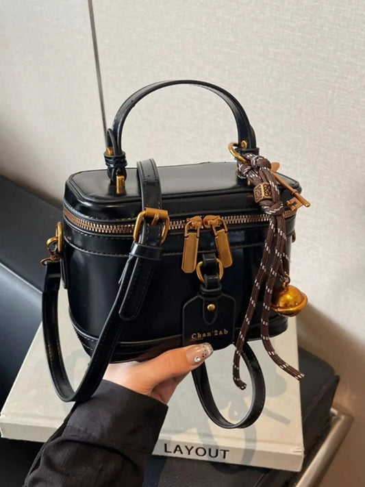 Mini Boxy PU Leather Crossbody Bag With Gold Hardware Simply Love