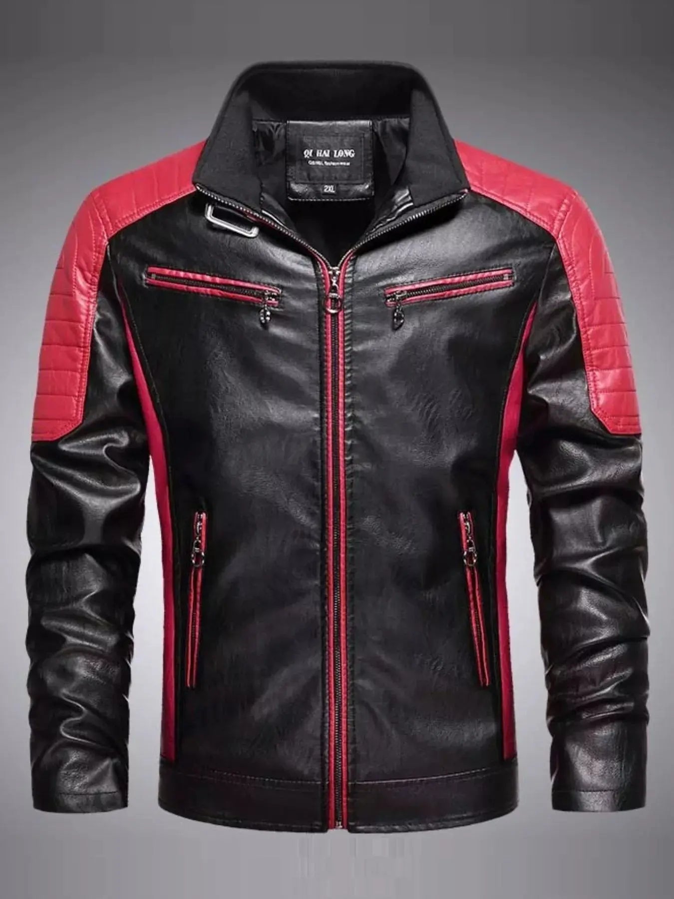 Men's Plus Size Slim Fit Zip Up Moto Faux Leather Jacket Simply Love