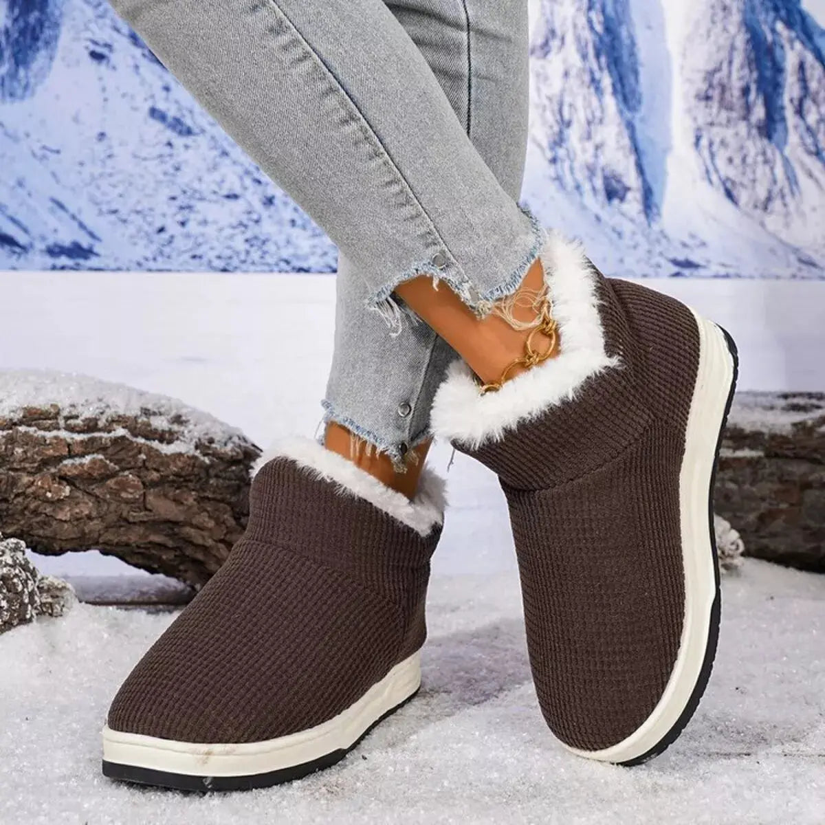 Cozy Knit Ankle Boots with Plush Lining Simply Love