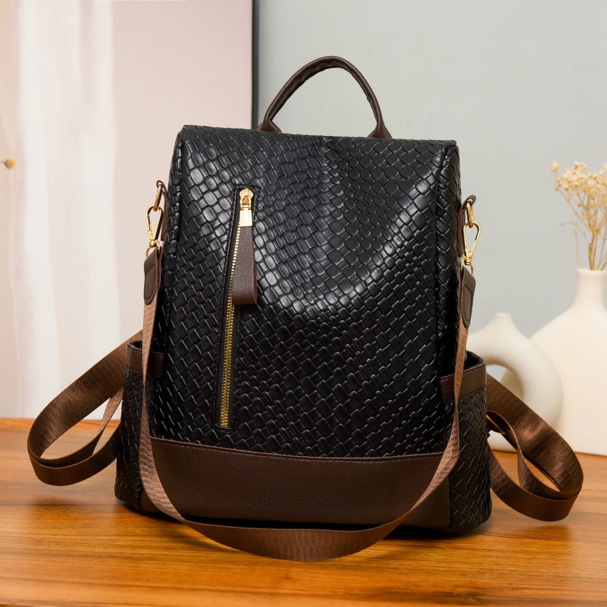 Stylish PU leather large backpack for everyday adventures