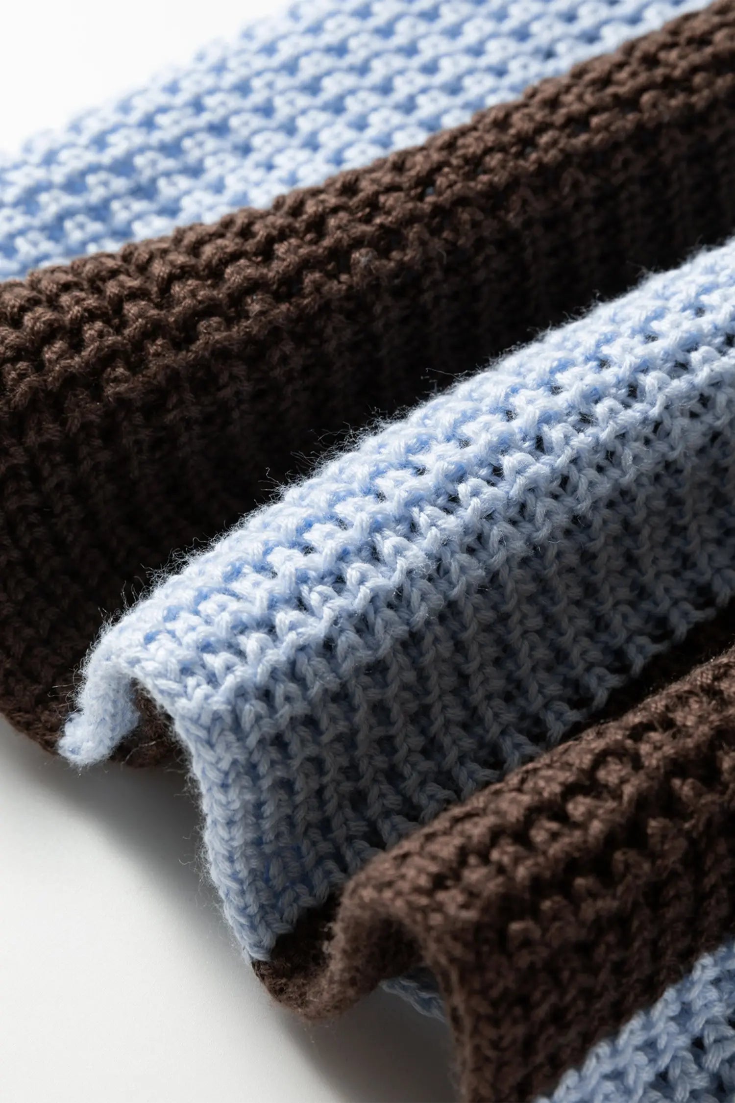 Myosotis Striped Color Block Thermal Textured Knit Drop Shoulder Sweater Dear-Lover Dropshipping