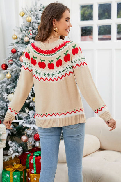 Angel wings cozy long sleeve sweater with a round neck