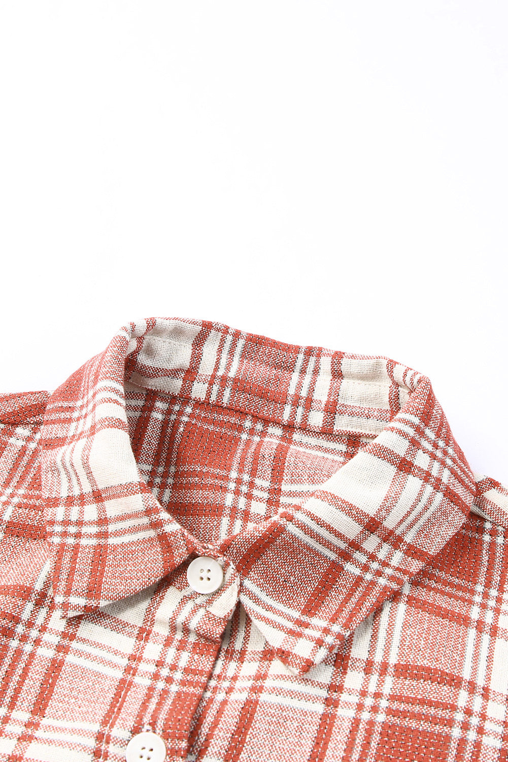 Chic plaid long shacket in fiery red